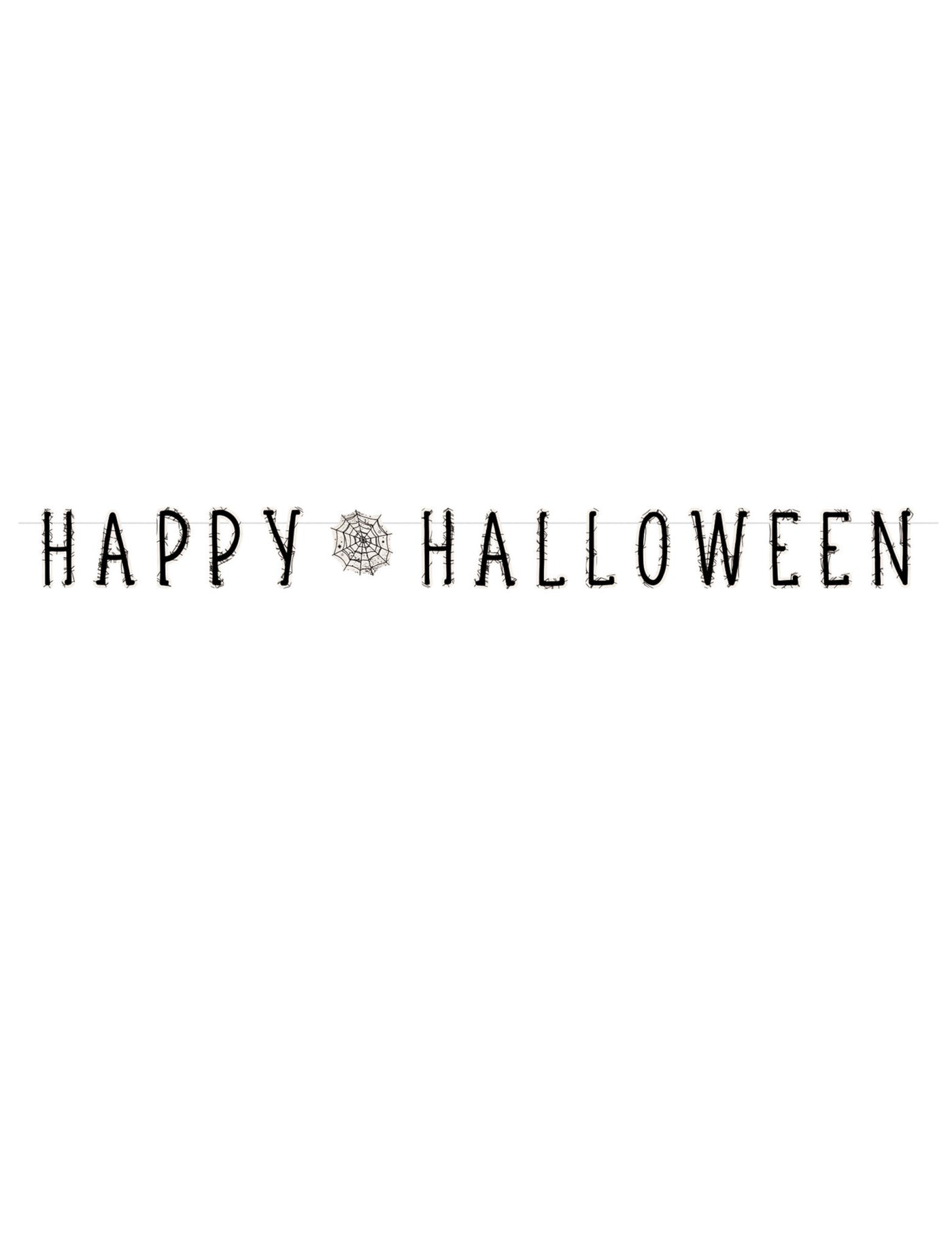 Guirlande Happy Halloween toile d'araignée 180 cm