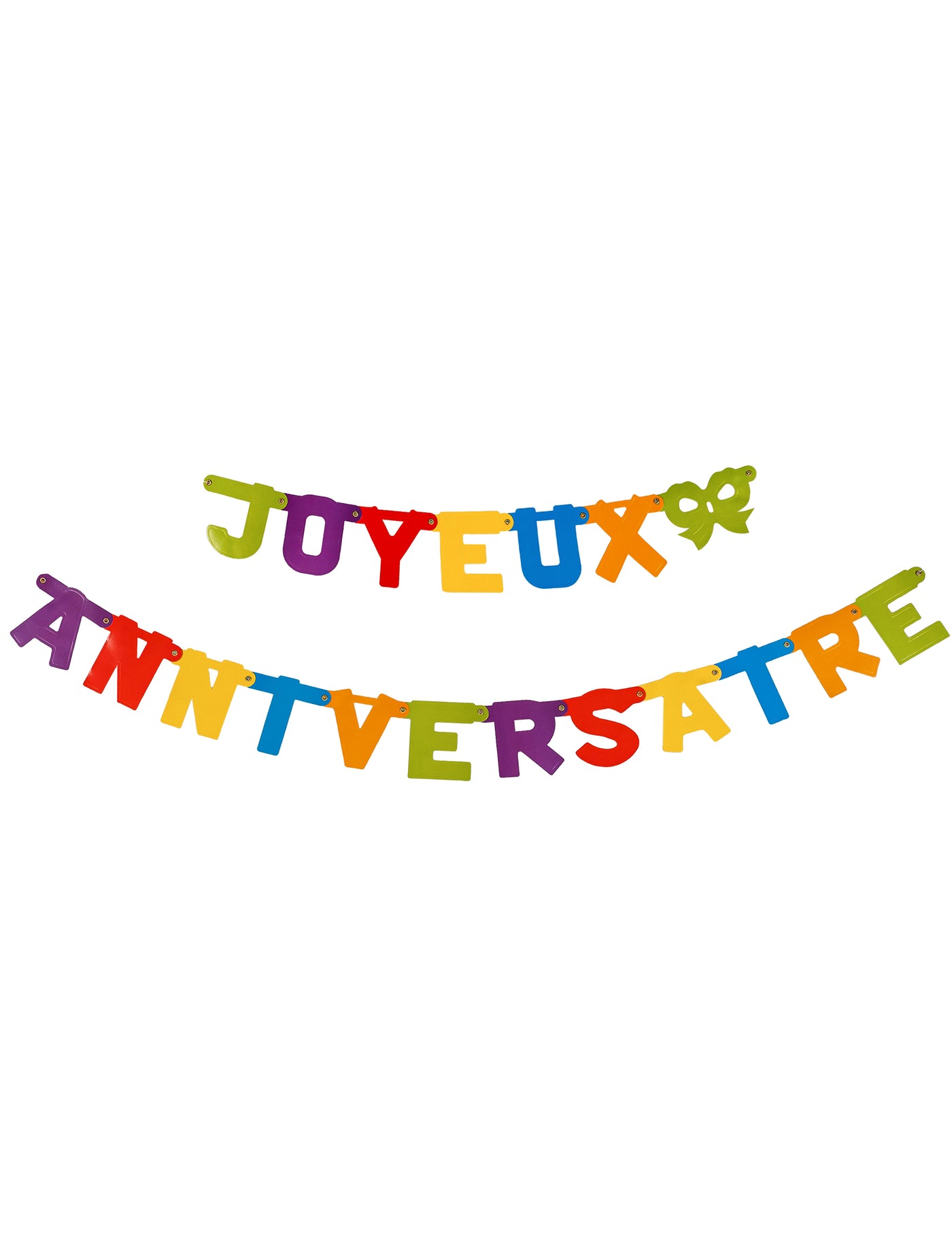 Guirlande Joyeux anniversaire découpée colorée