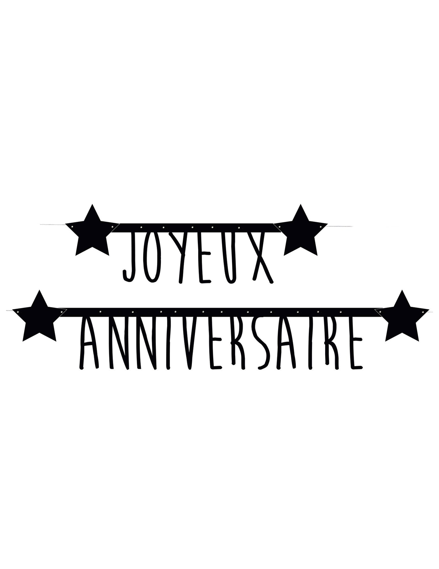 Guirlande noire Joyeux anniversaire 1,60 m