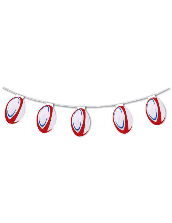 Guirlande papier ignifugé Ballons de rugby 5m