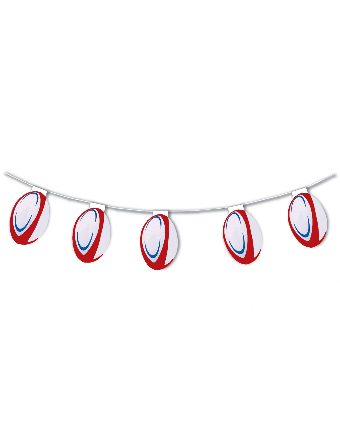 Guirlande papier ignifugé Ballons de rugby 5m