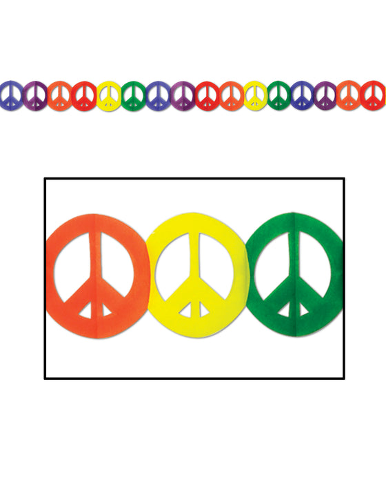 Guirlande multicolore en papier Hippie Peace