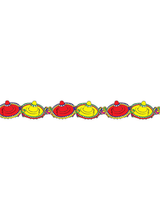 Guirlande papier Mexique sombreros 3 m