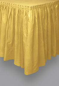 Jupe de table en plastique or adhésive 73x426 cm