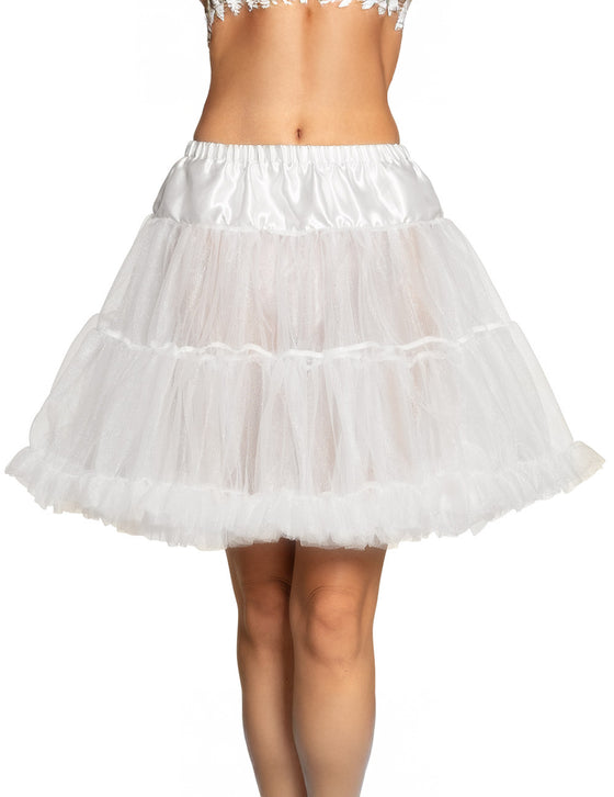 Jupon mi-long blanc femme
