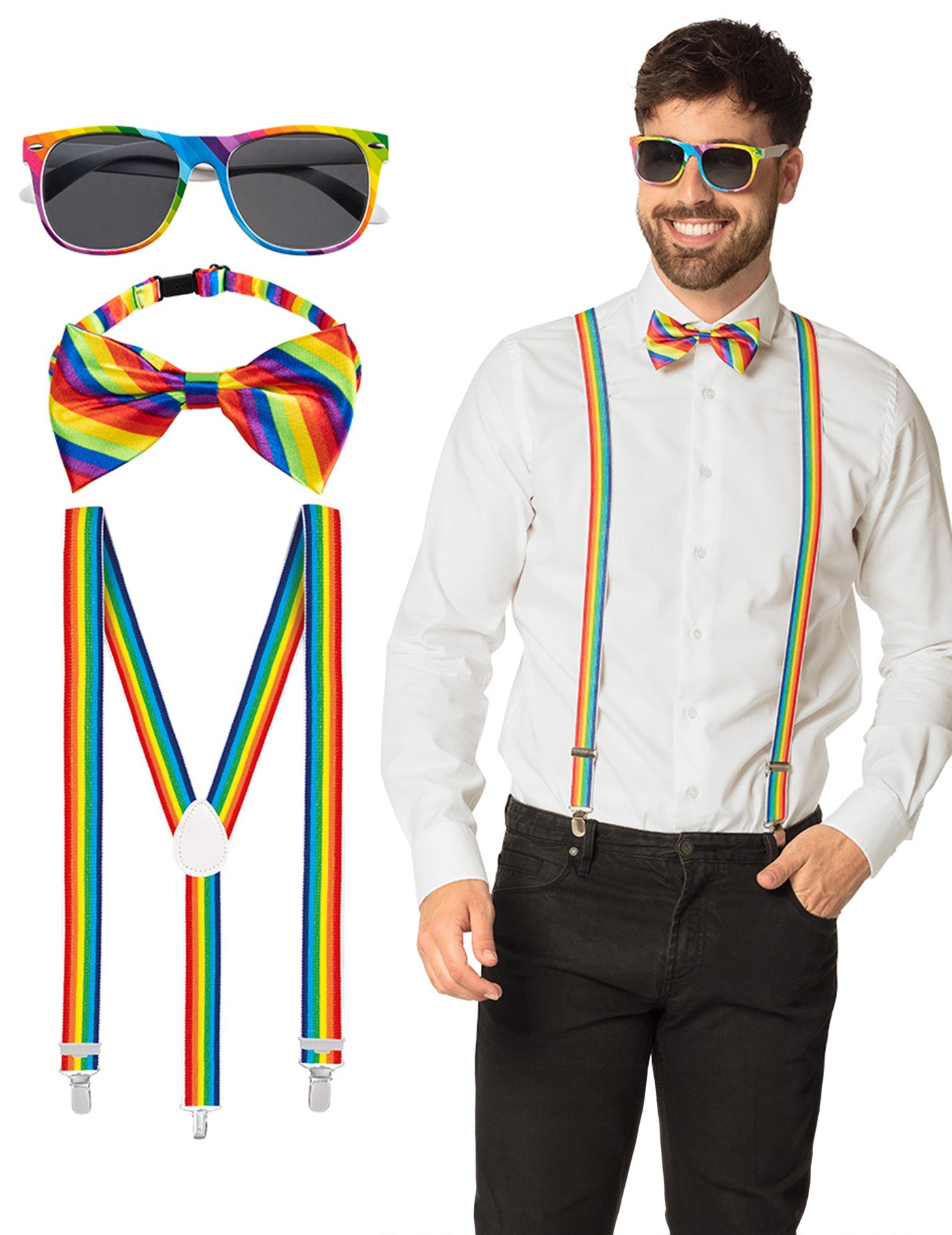 Kit accessoires arc en ciel adulte