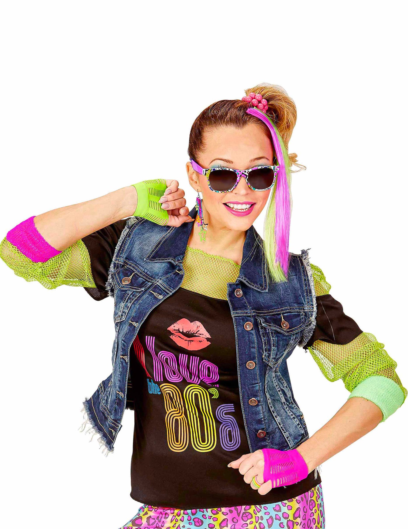 Kit accessoires fluo années 80 fille