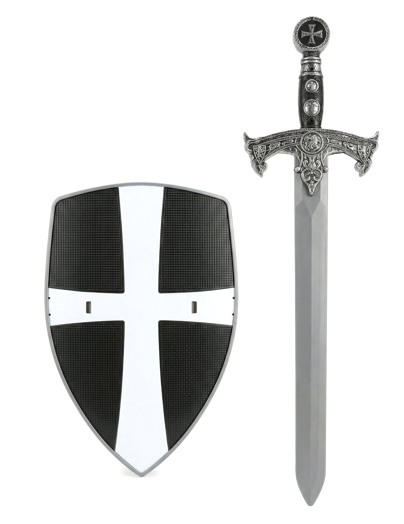 Kit bouclier et épée de chevalier croisé en plastique pour Enfant