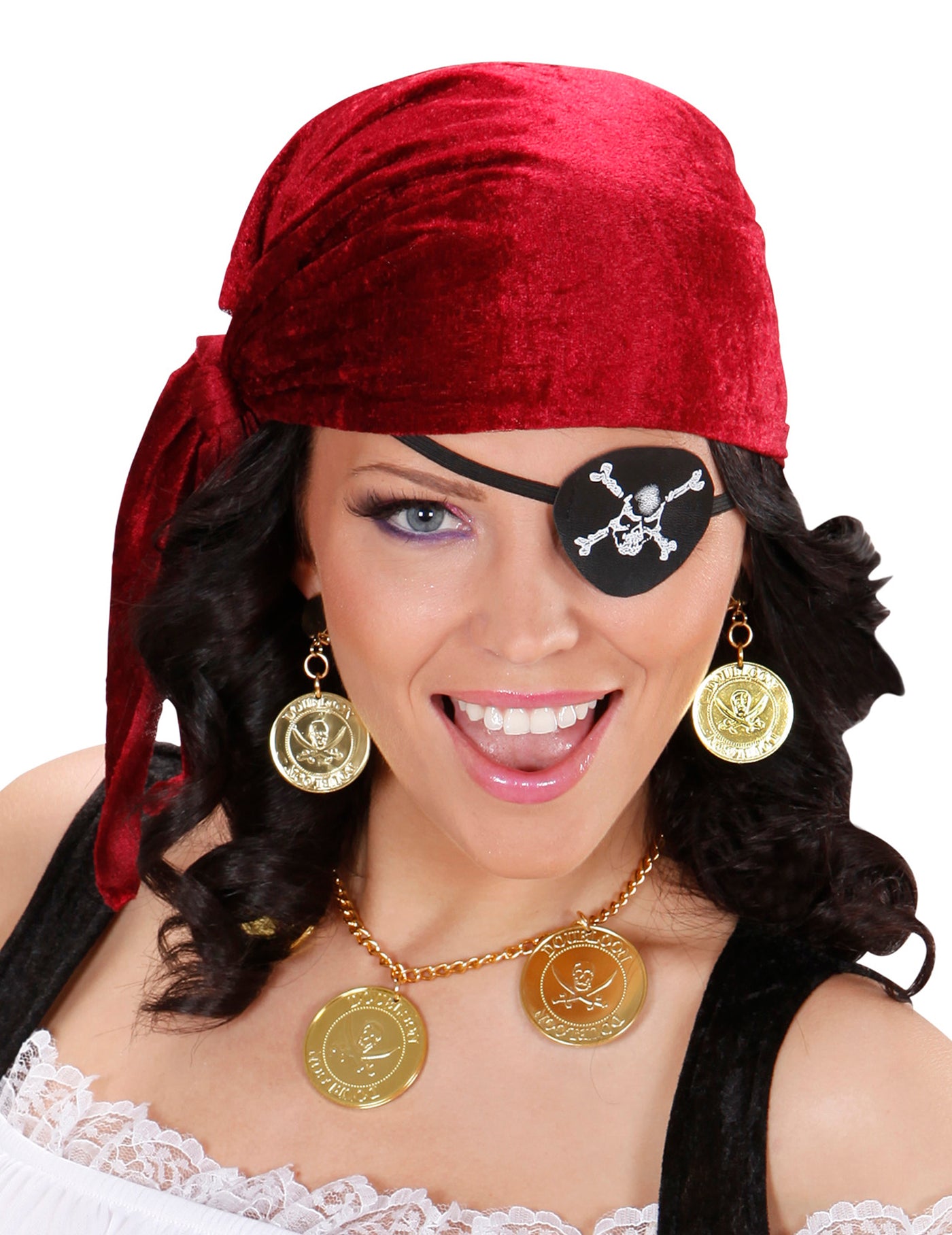 Kit collier et bloucles d'oreilles pirate adulte
