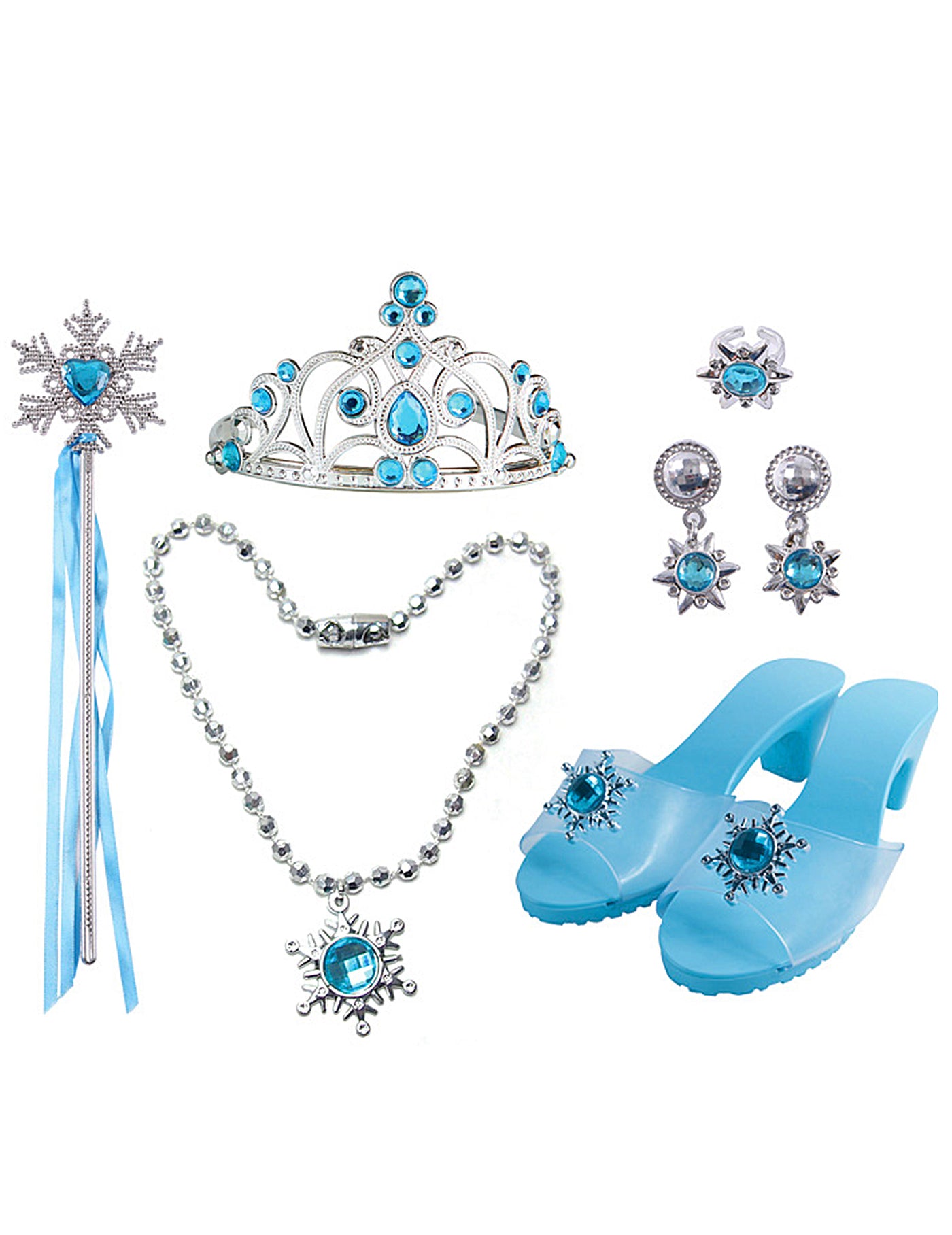 Kit de 6 accessoires princesse bleue fille