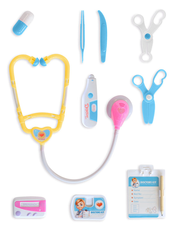 Kit de docteur 10 pièces bleu