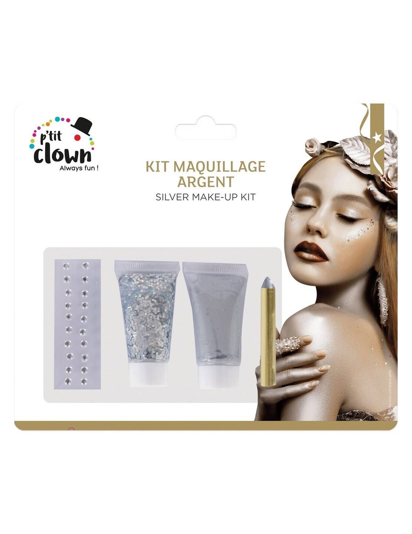 Kit maquillage à paillettes argentées