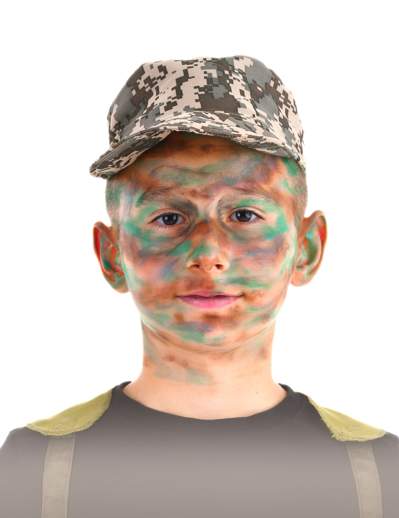 Kit maquillage militaire avec pinceau et éponge enfant