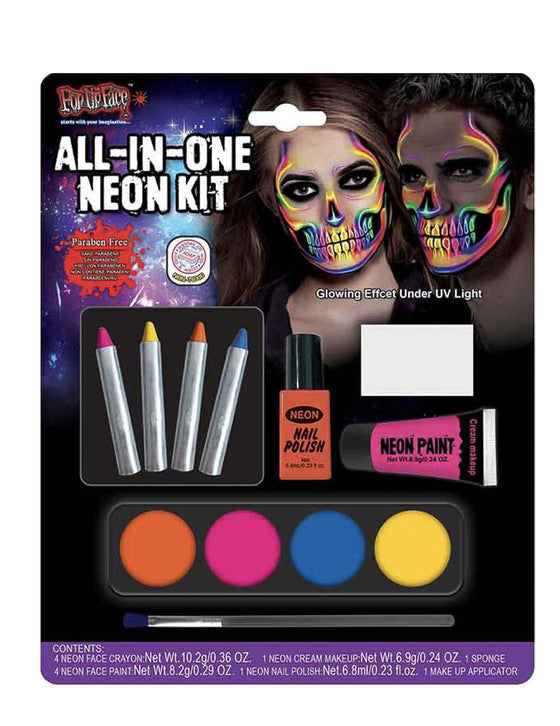Kit maquillage multicolore néon