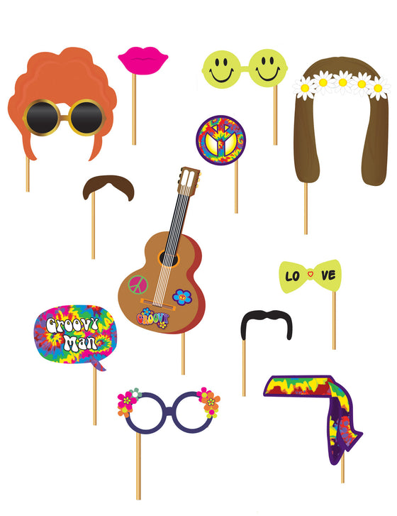 Kit photobooth Hippie 12 pièces