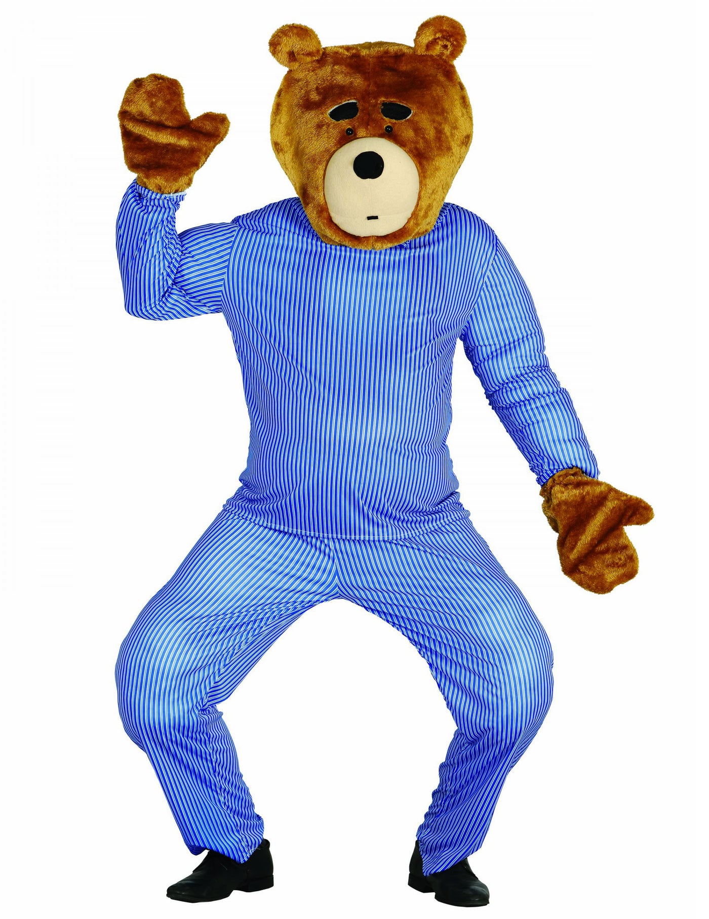Kit tête et mains ours en peluche adulte