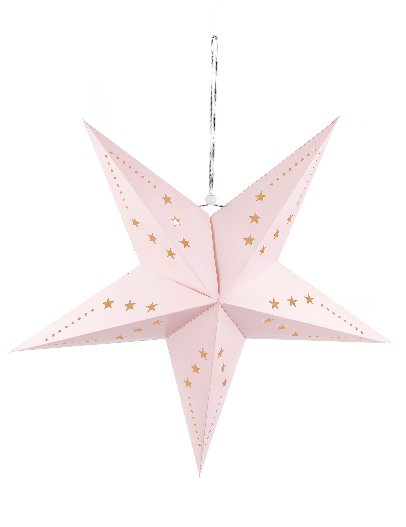 Lanterne étoile rose clair 60 cm