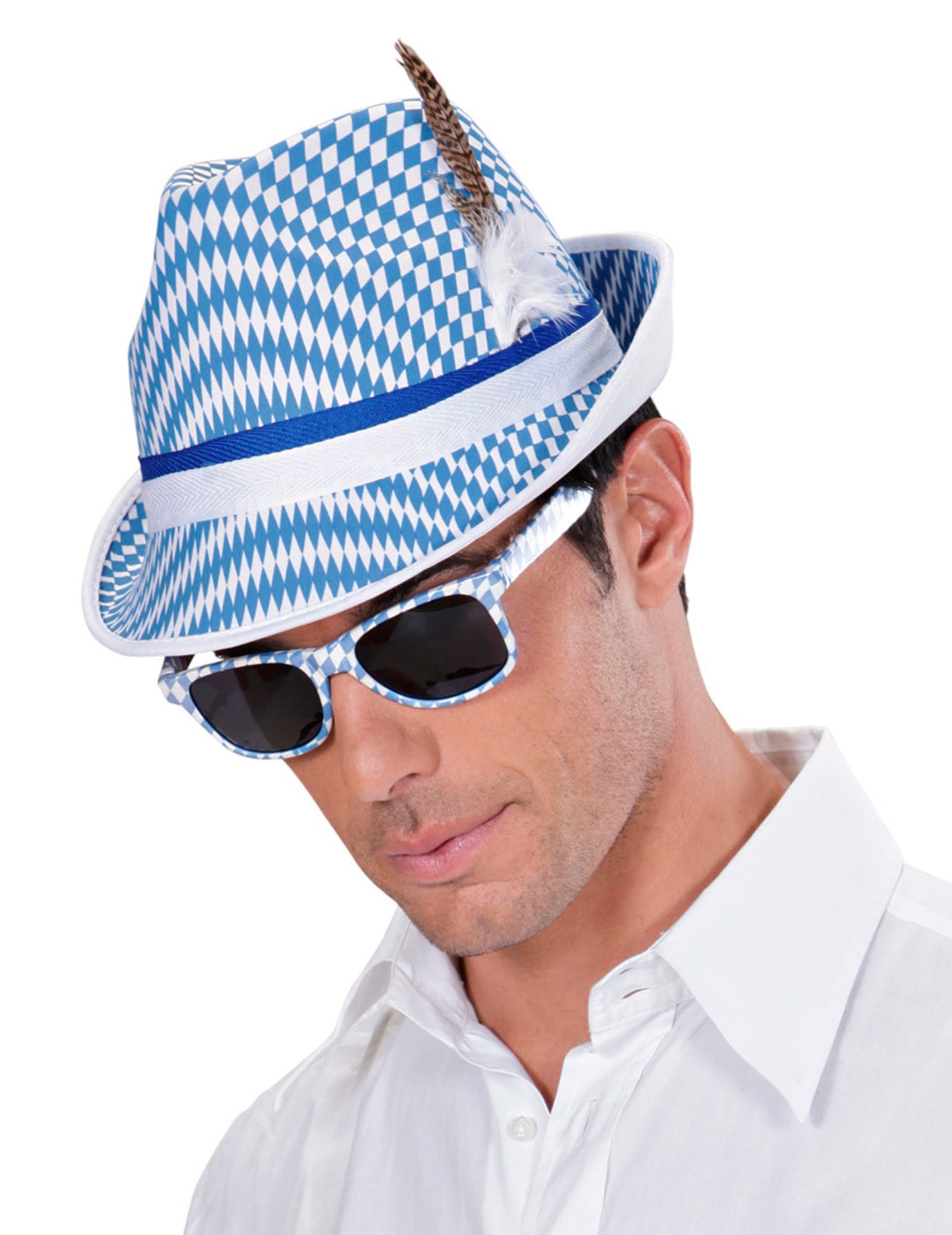 Lunettes blanche et bleue Fête de la bière adulte