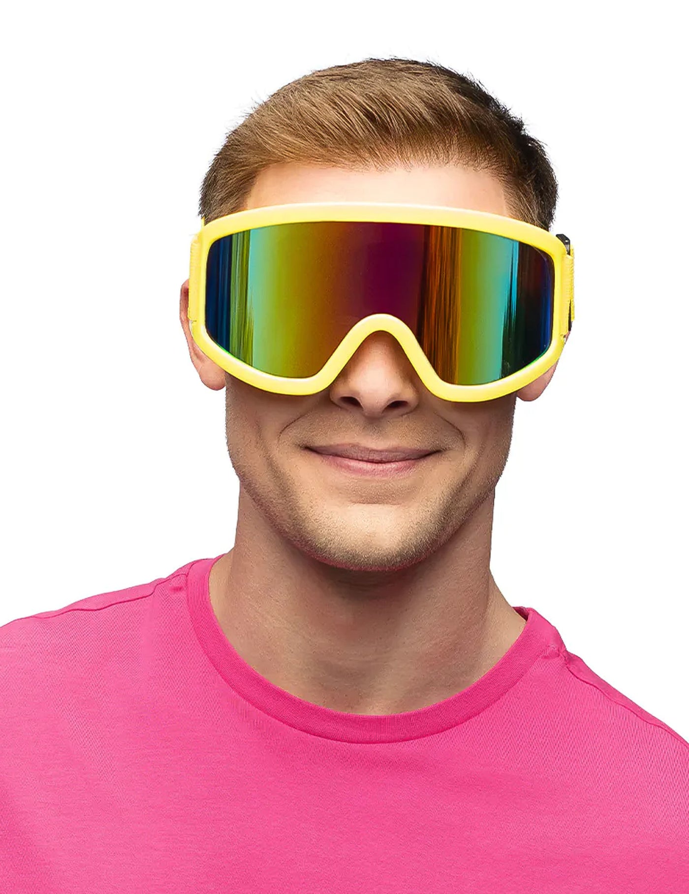 Lunettes de ski jaune fluo adultes