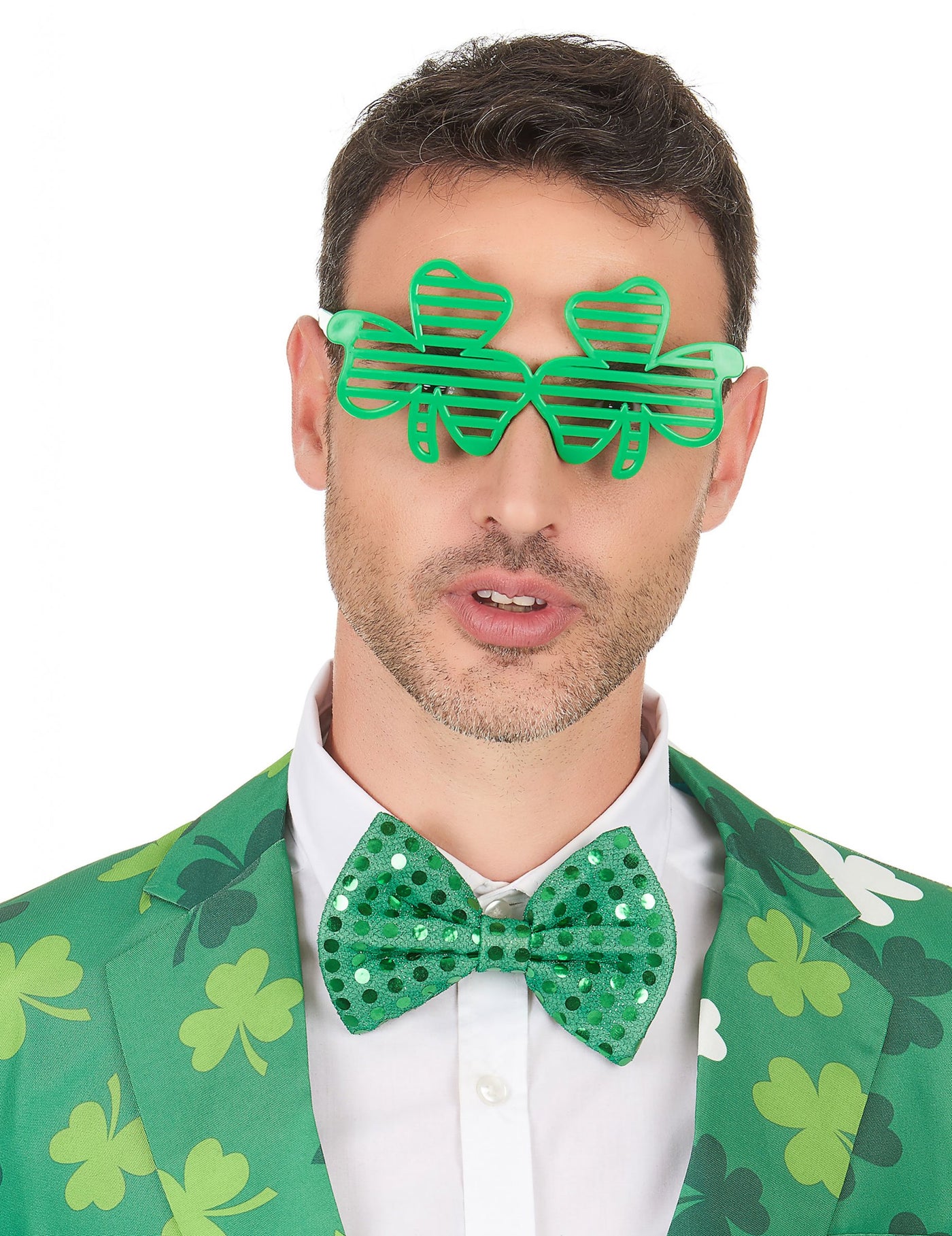 Lunettes humoristiques trèfles verts Saint-Patrick