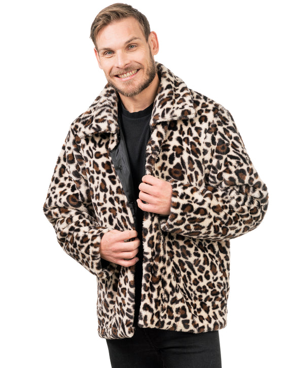 Manteau en fausse fourrure léopard adulte