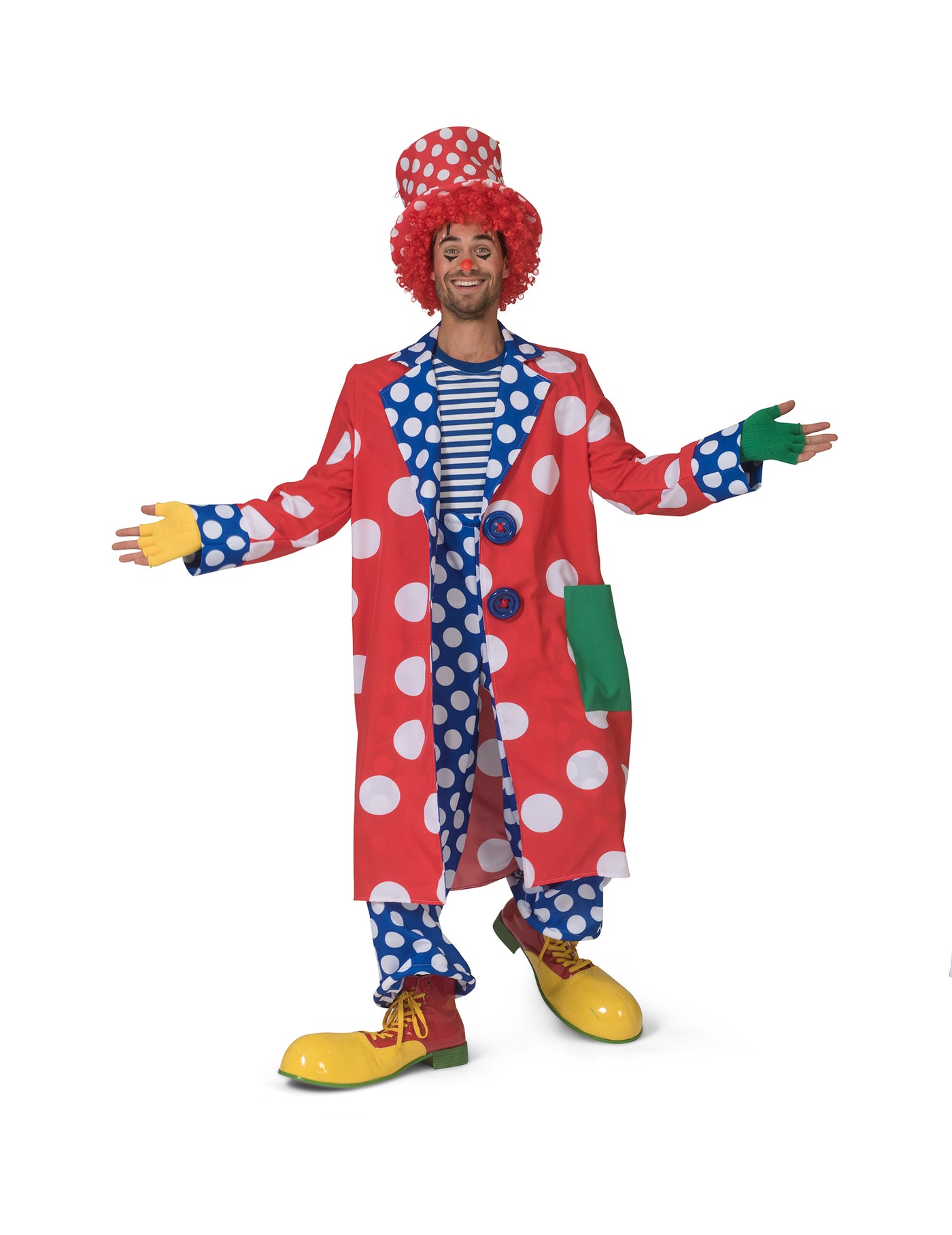 Manteau clown à pois homme