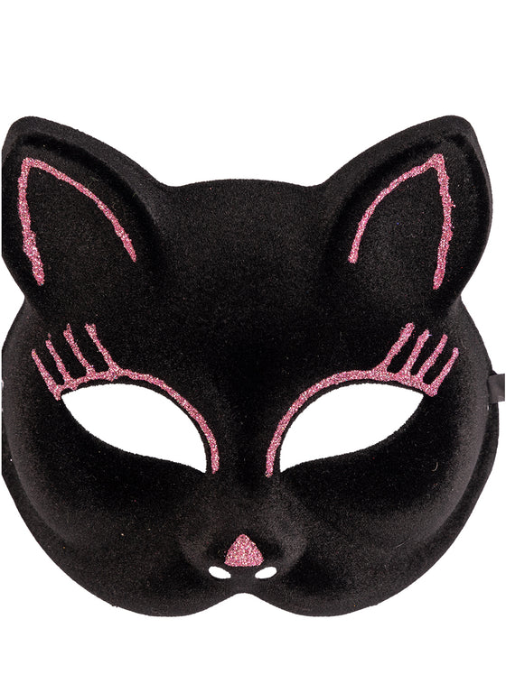 Masque chat avec paillettes roses adulte