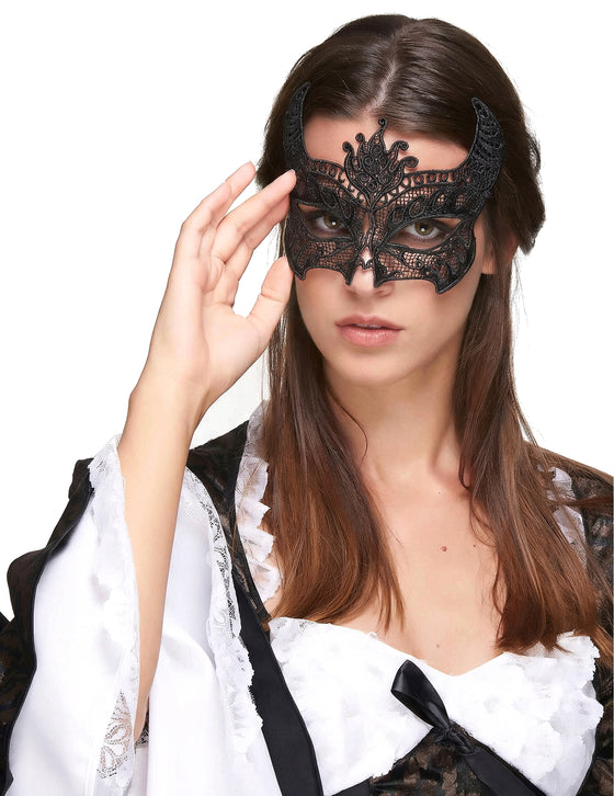 Masque dentelle noir femme