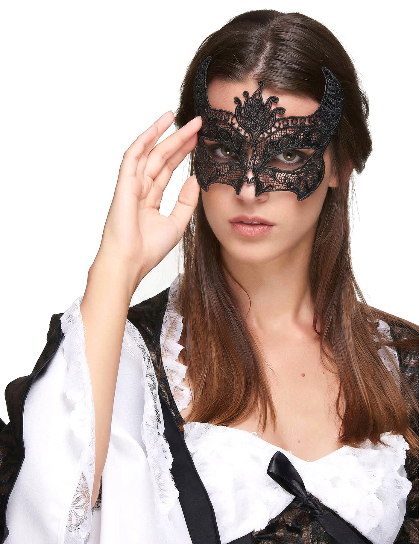 Masque dentelle noir femme