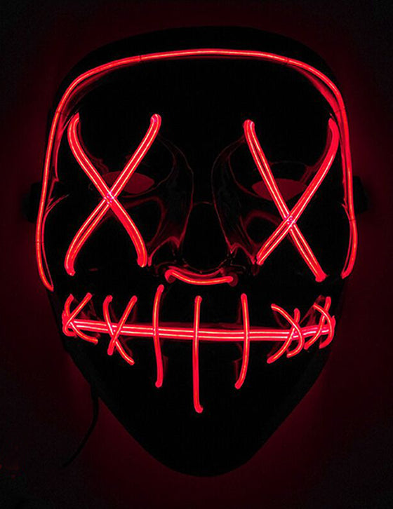Masque led lumineux rouge adulte