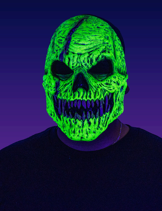 Masque squelette démoniaque vert adulte