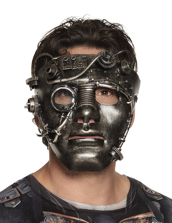 Masque visage chromé Steampunk adulte
