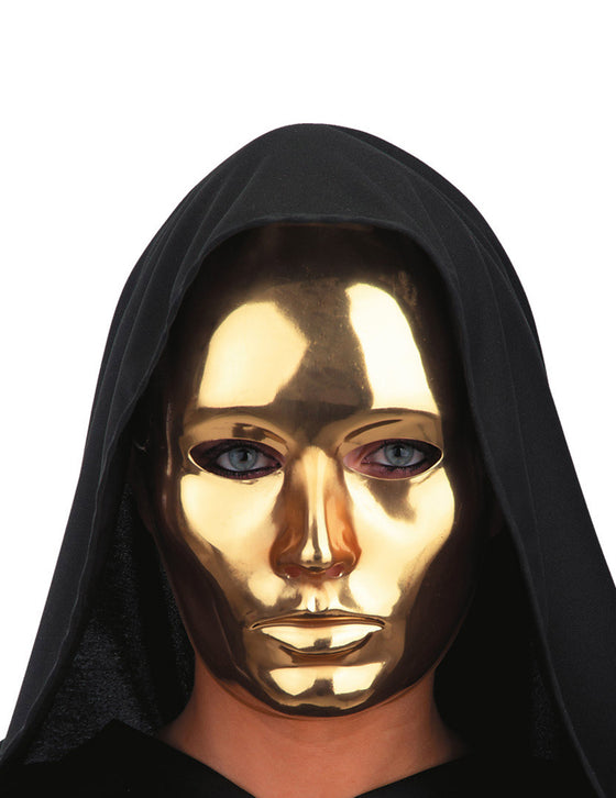 Masque visage doré chromé adulte