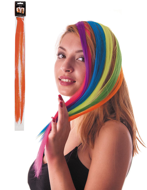 Mèche orange à clipser pour cheveux