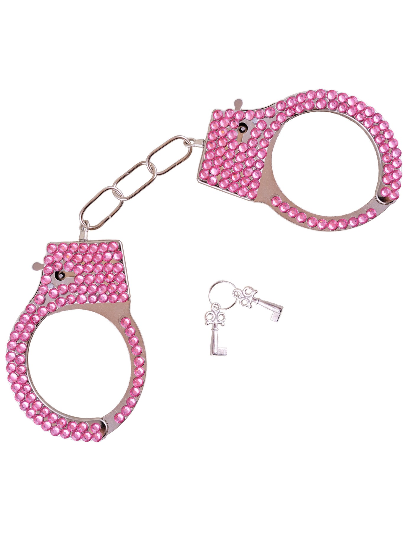 Menotte policière strass roses adulte