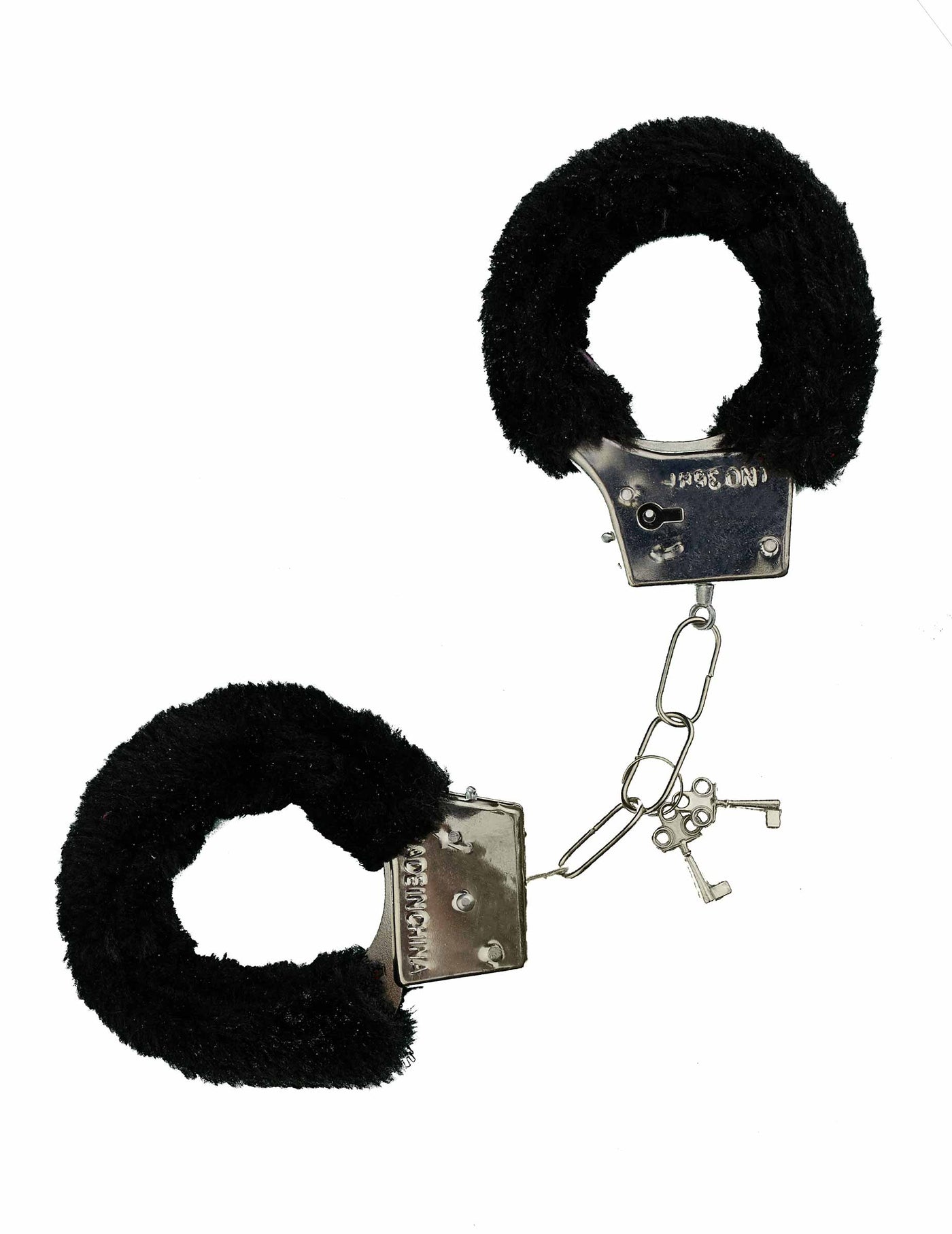 Menottes en fourrure noire adulte