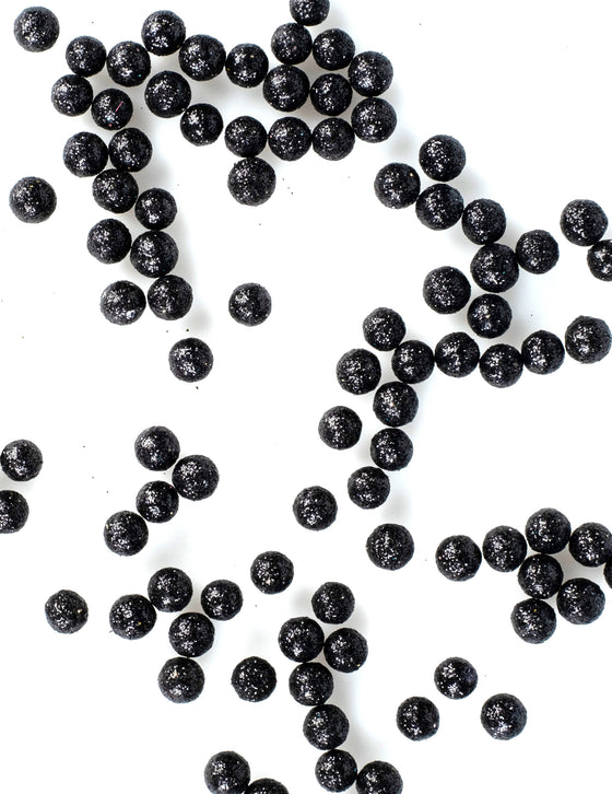 Mini boules pailletées noires 8 mm 10 gr, confettis de table chic