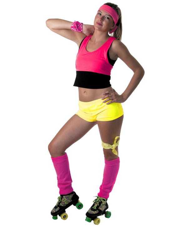 Mini short jaune fluo femme