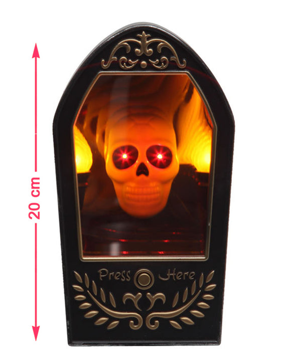 Miroir squelette lumineux et sonore 20 x 10 cm