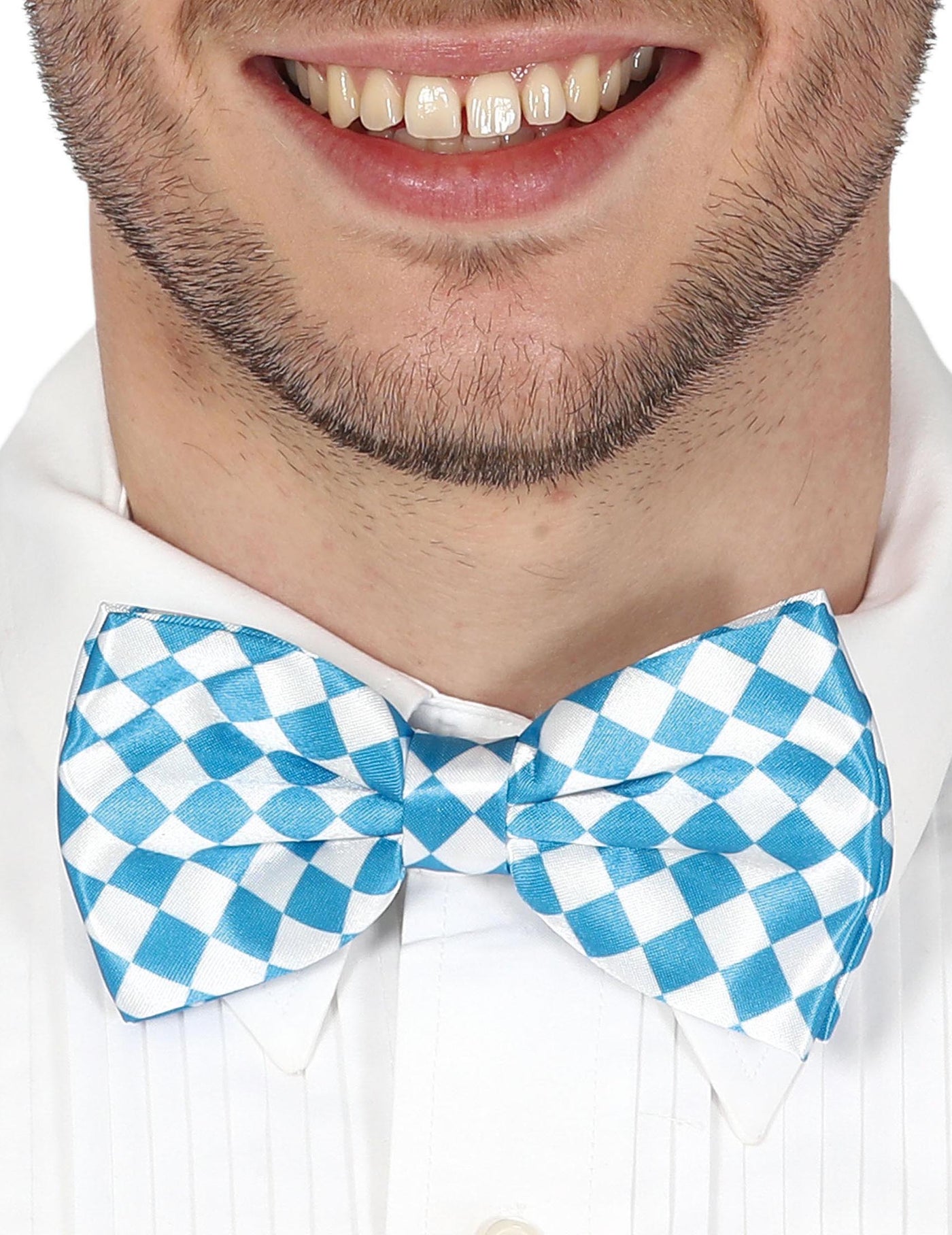 N?ud papillon Bavarois à carreaux bleus et blancs