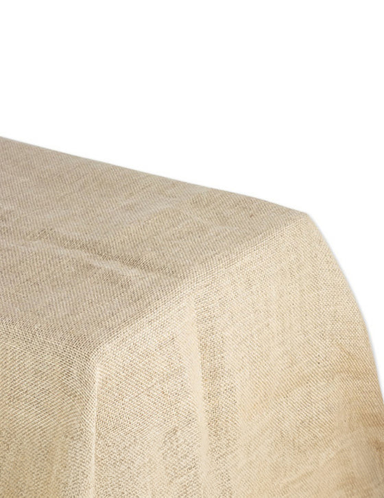 Nappe en jute rectangulaire 240 x 120 cm bohème et naturelle