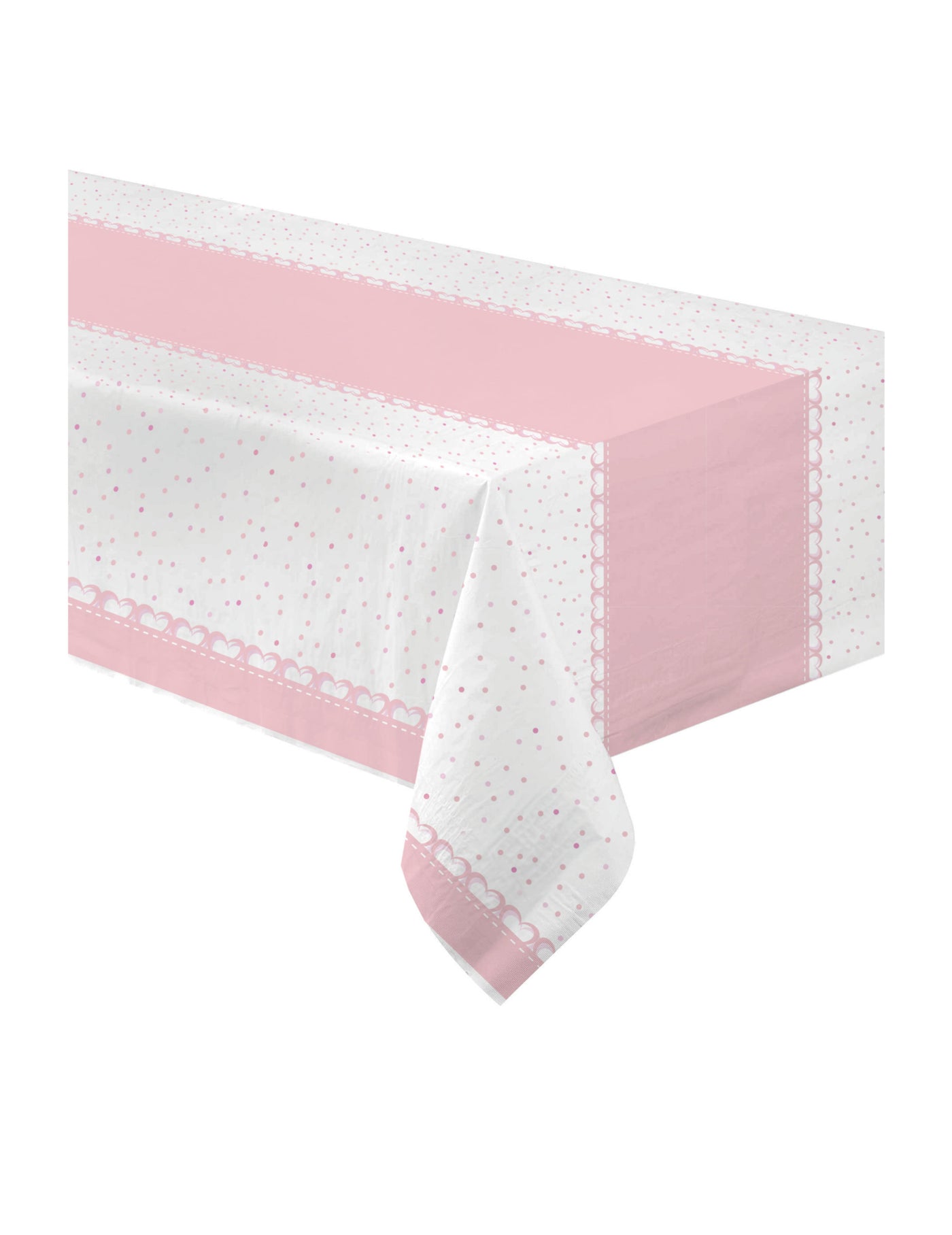 Nappe en papier c?urs roses 120 x 180 cm