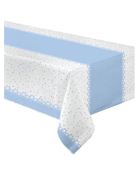 Nappe en papier étoiles bleues 120 x 180 cm