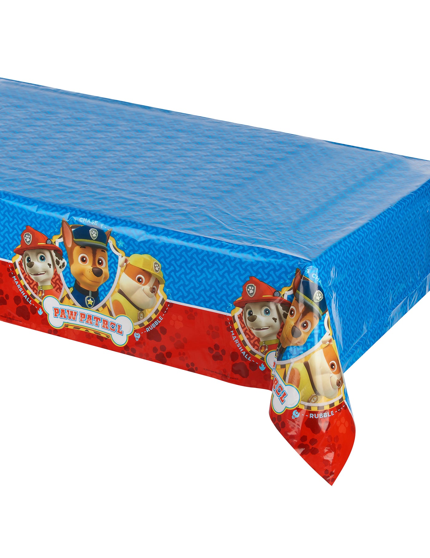 Nappe en plastique bleue et rouge Pat'Patrouille 120 x 180 cm