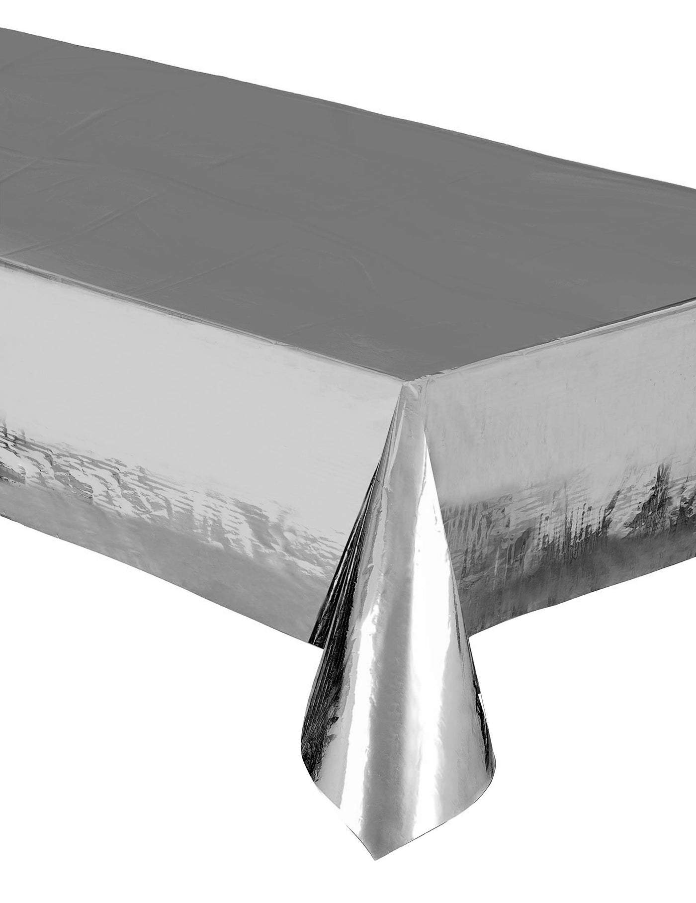 Nappe en plastique métallisée argent 137 x 274 cm imperméable et réutilisable
