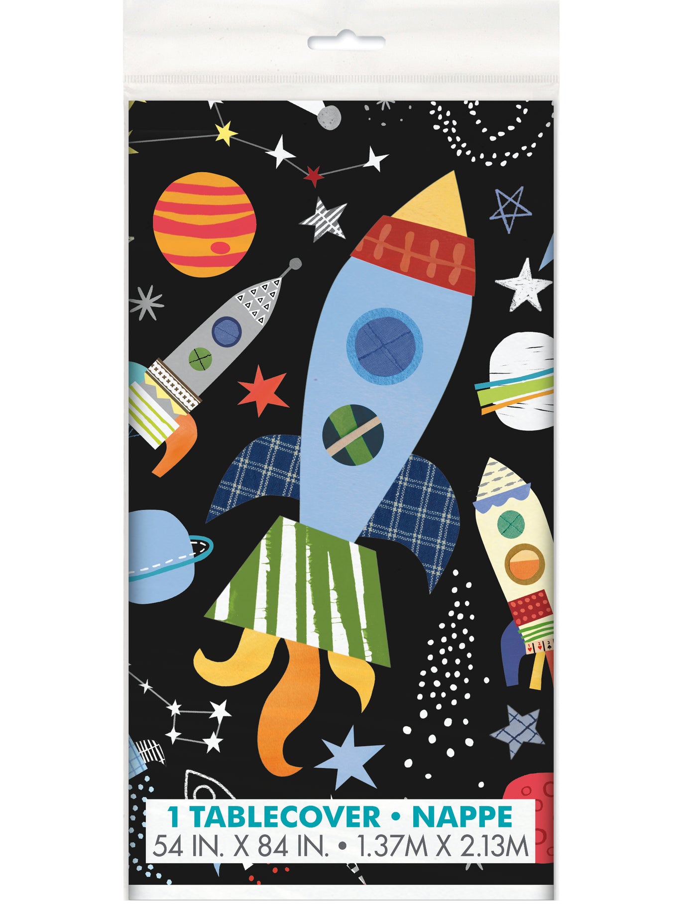 Nappe en plastique univers noire 137 x 213 cm