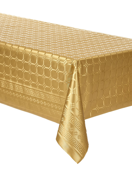 Nappe en rouleau papier damassé doré 6 m jetable