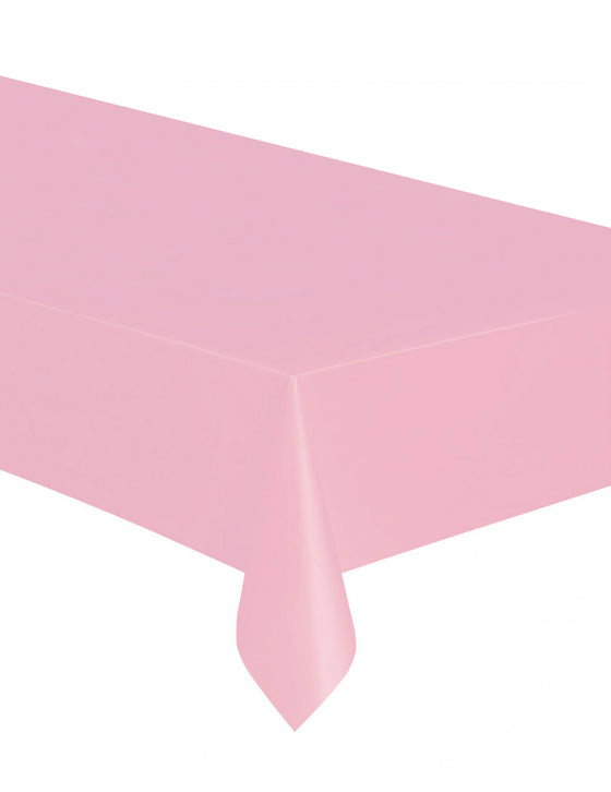 Nappe rectangulaire en plastique rose clair 137 x 274 cm