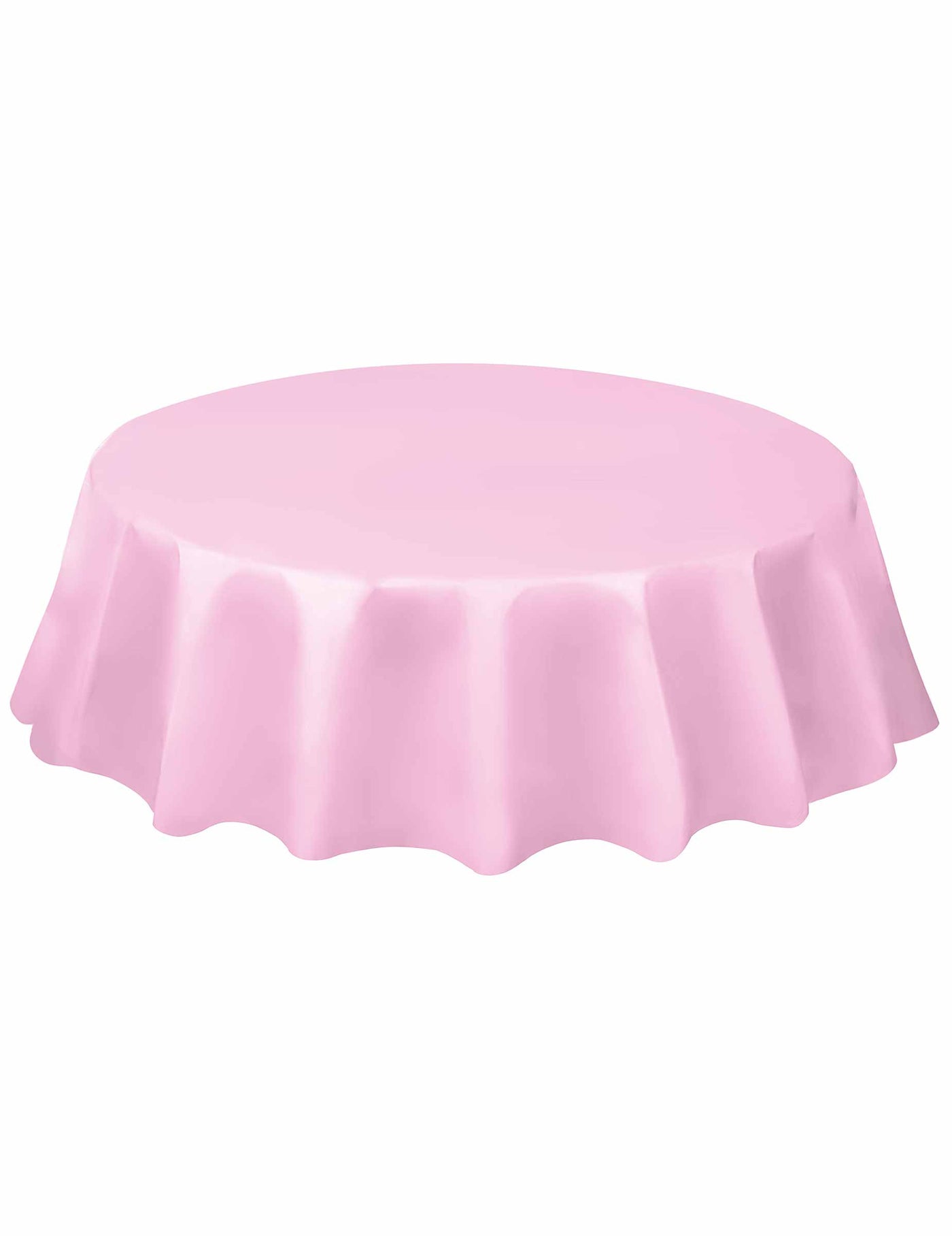 Nappe ronde en plastique rose clair 213 cm jetable