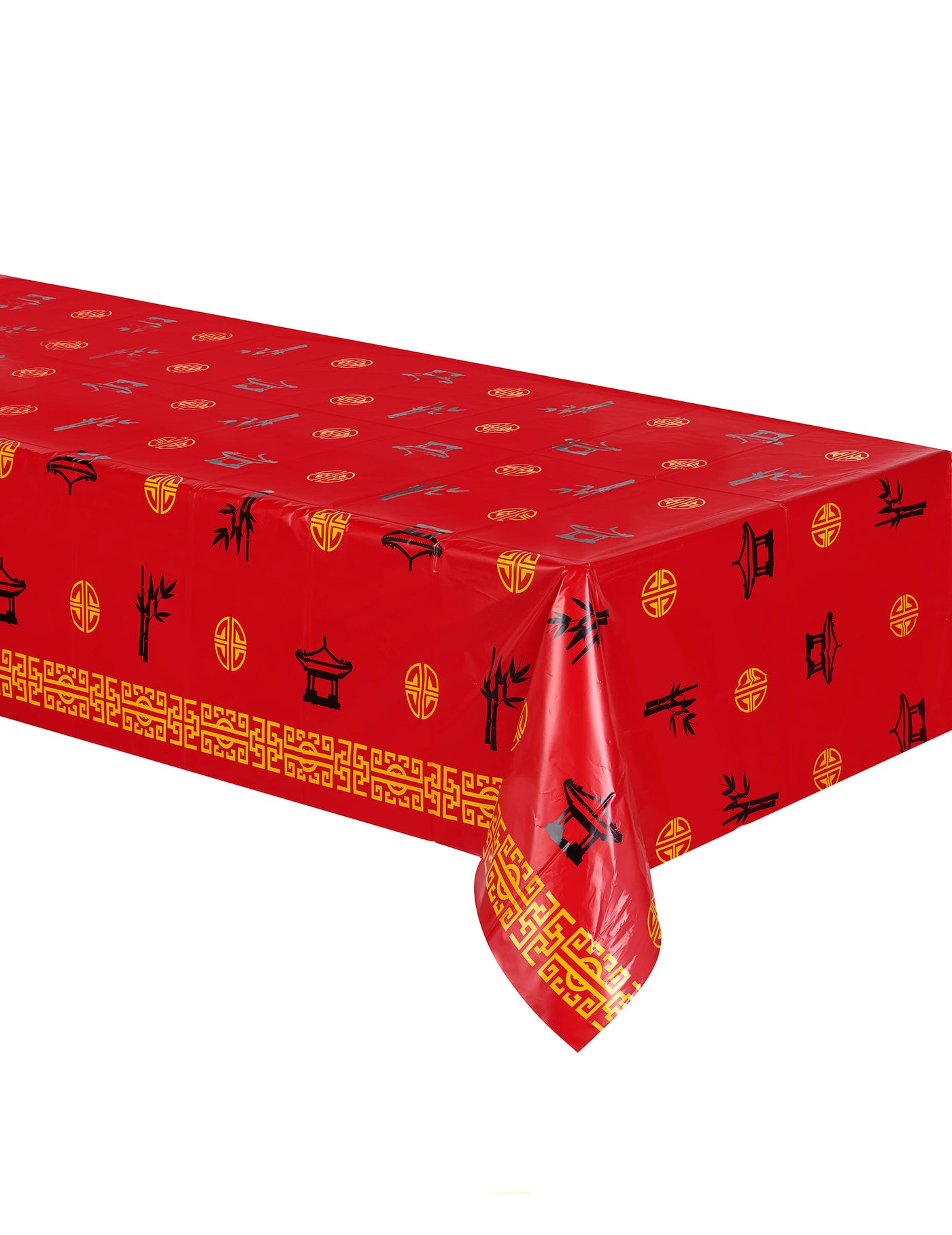 Nappe en plastique Asie rouge 137 x 274 cm